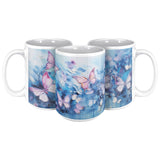 Butterflies Pink Pastel 15oz Mug