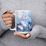 Butterflies Pink Pastel 15oz Mug