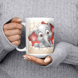 Christmas Elephant 15oz Mug