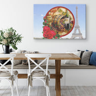 France Vintage Wine Canvas