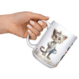 Fueled by Caffeine Cat Mug