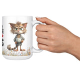 Fueled by Caffeine Cat Mug