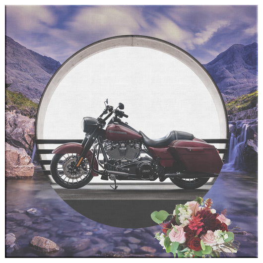 Harley Motorcycle Square Canvas - The Green Gypsie