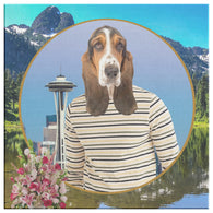 Henry Basset Hound Square Canvas