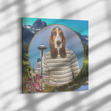 Henry Basset Hound Square Canvas