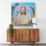 Henry Basset Hound Square Canvas