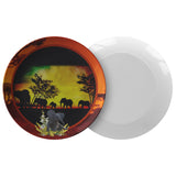 Elephant Sunset Plate - The Green Gypsie